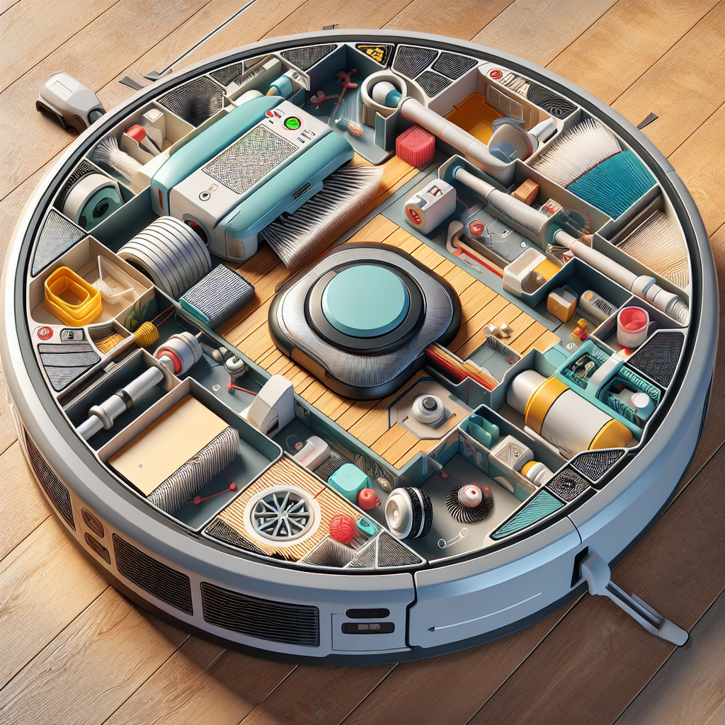 A robot vacuum in action, demonstrating how it works to clean floors effectively.